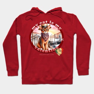 My Cat Is My Valentino Abyssinian Life 36A Hoodie